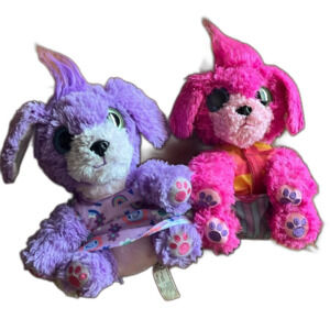 Scruff-a-Luvs Stuffed Toys Purple Pink Puppy Dog Plus Set of 2